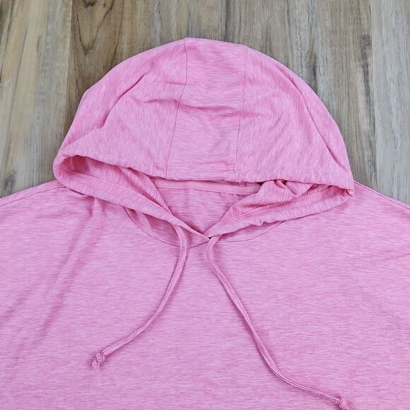 🔹️RBX Pink Oversized Cropped Athletic Short Sleeve Hooded Top Medium - Picture 3 of 8